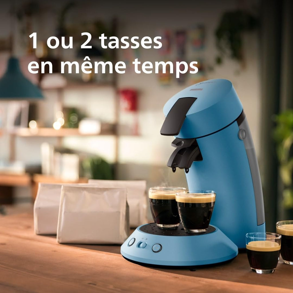 Machine à Café Dosettes Elvante Bleu Paon – 2 Tasses CSA210/00