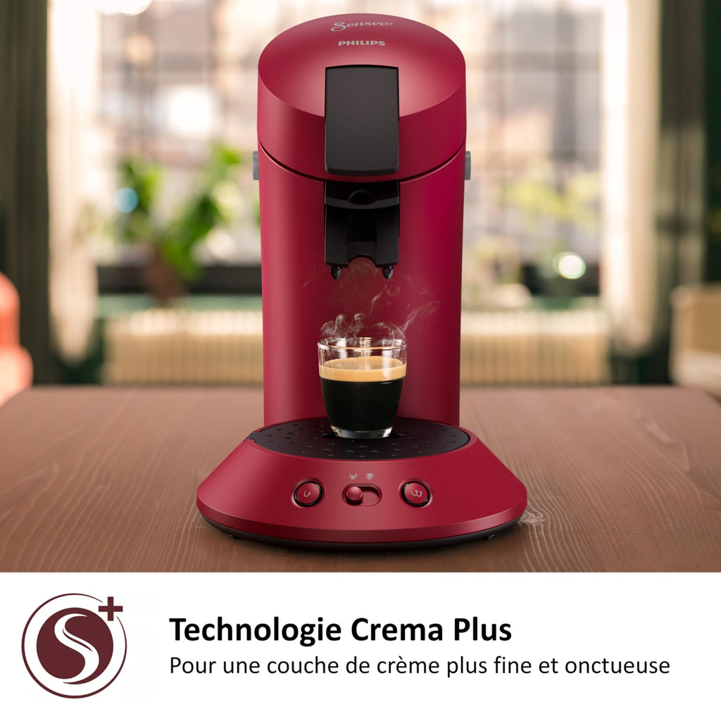 Cafetière Dosettes Elvante Rouge Vif – Mousse & Arômes CSA210/91