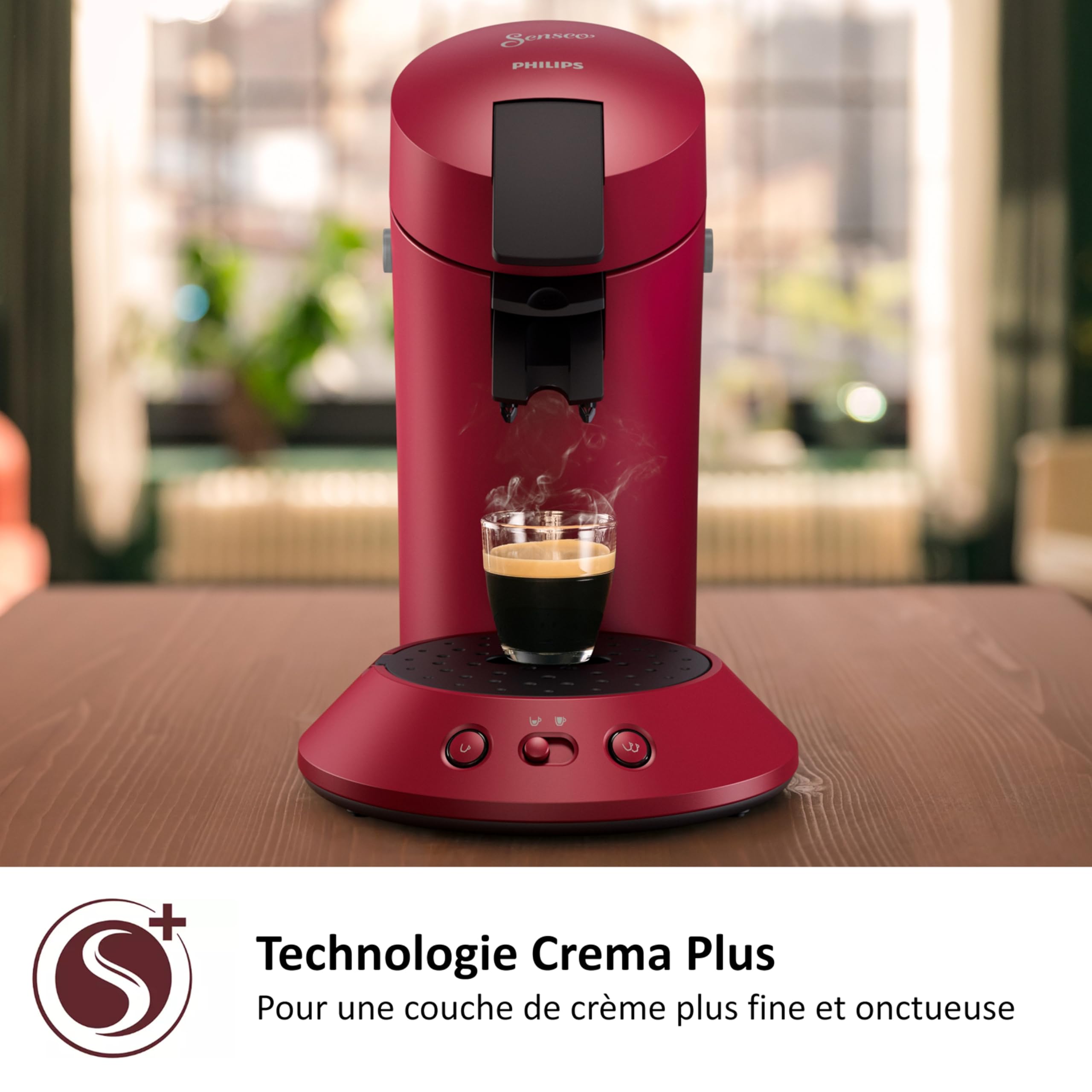 Cafetière Dosettes Elvante Rouge Vif – Mousse & Arômes CSA210/91