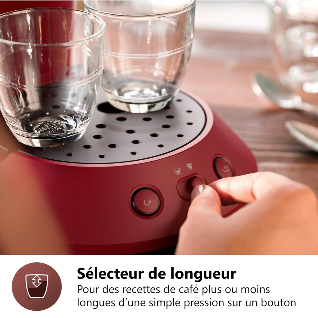 Cafetière Dosettes Elvante Rouge Vif – Mousse & Arômes CSA210/91